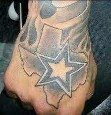 Dallas Cowboys State Star Hand Tattoo