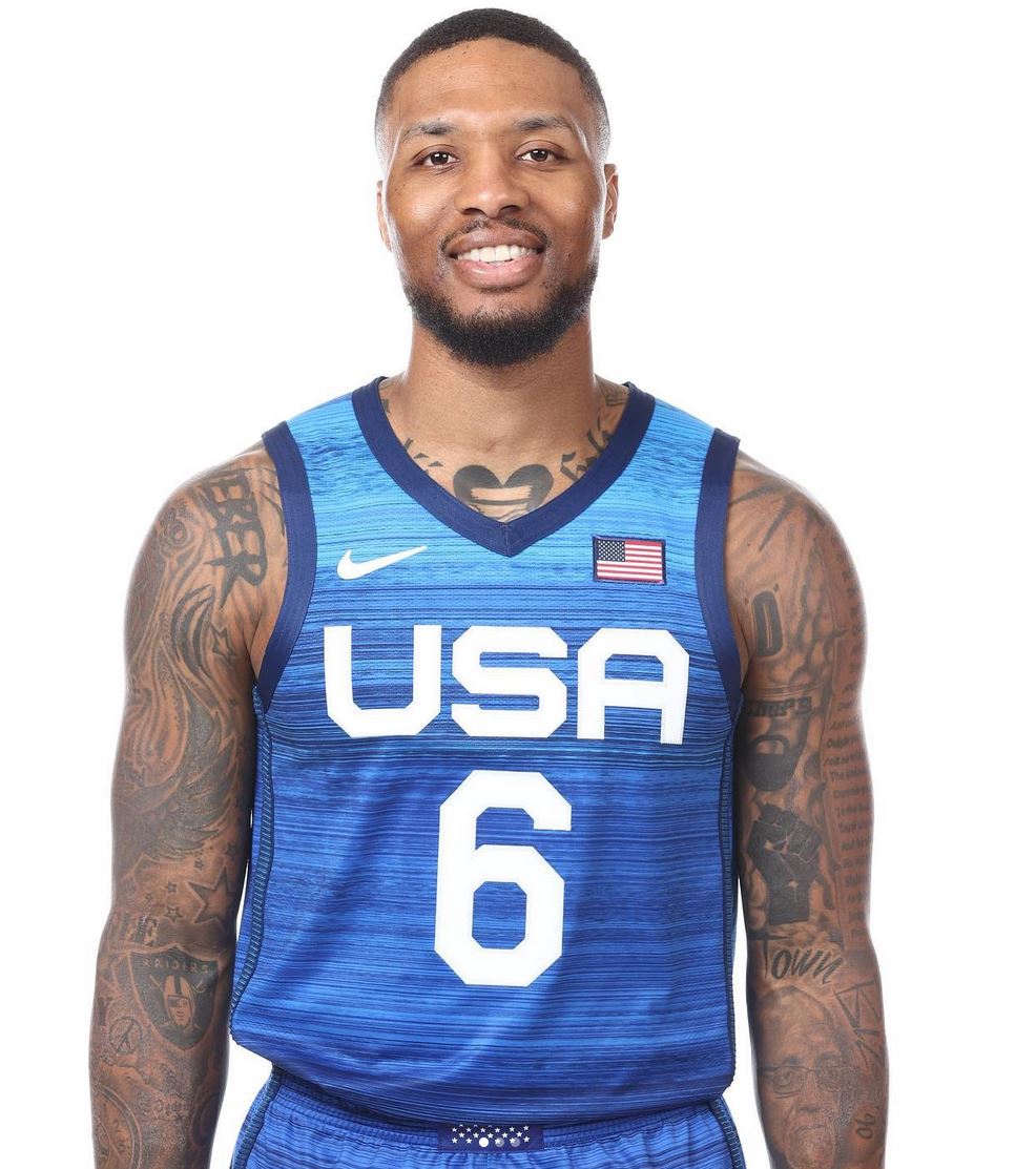 Damian Lillard Shoulder and Arm Tattoos